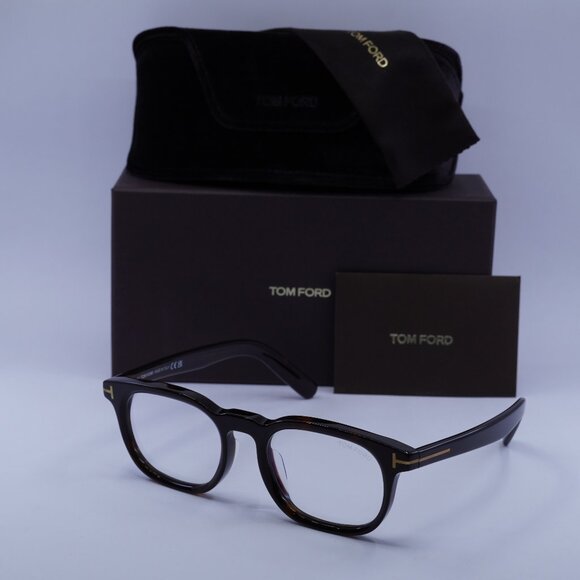 Tom Ford FT5930-D-B 052 Square Eyeglasses - Dark Havana 52mm - Picture 1 of 9